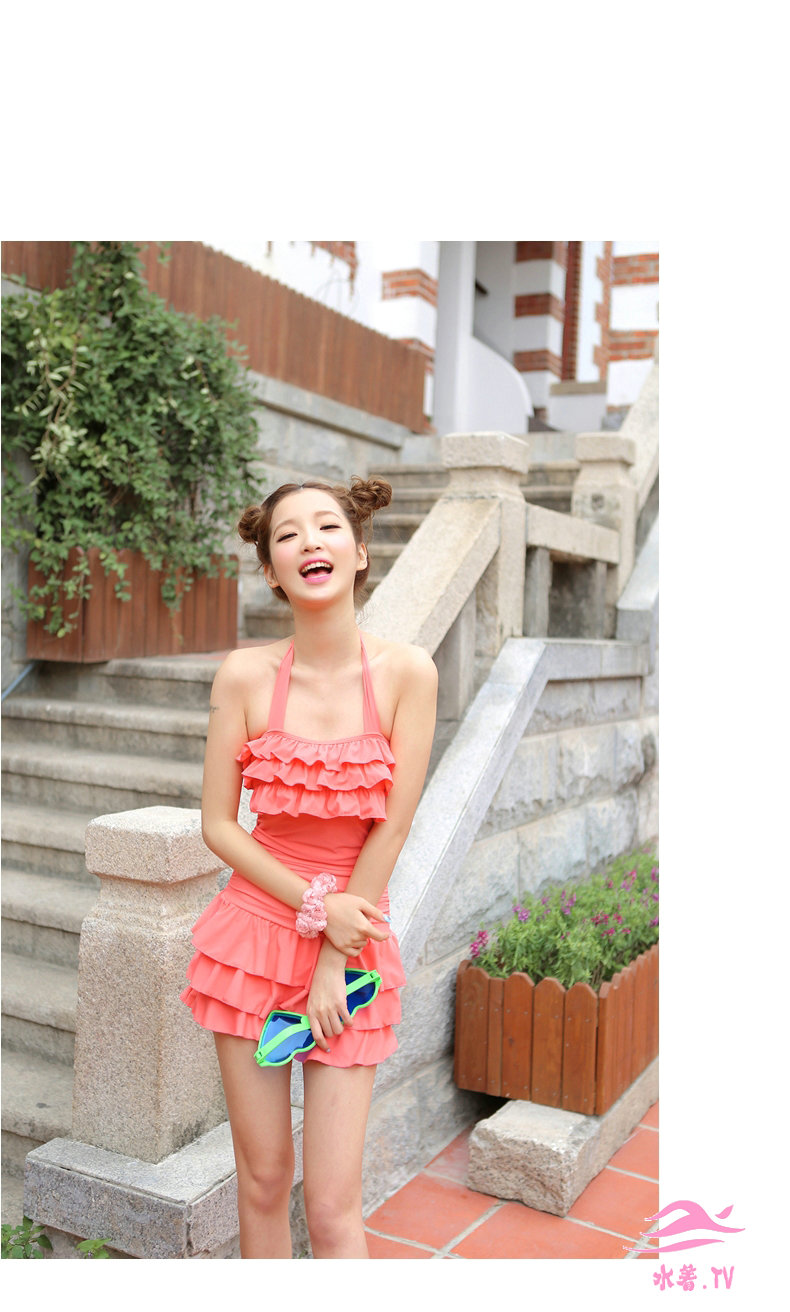2014女性感ワンピース平角水着体型カバー温泉に韓国着やせ版可愛く少女水着