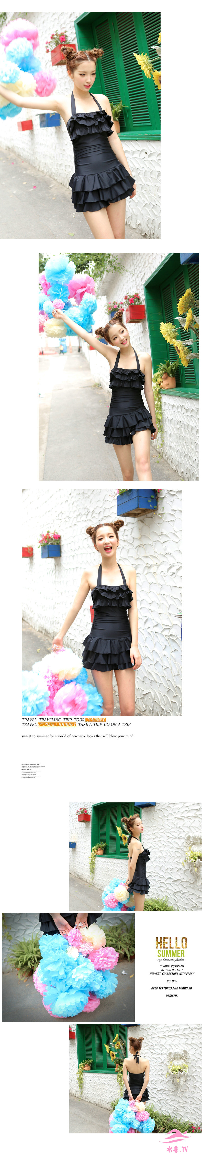 2014女性感ワンピース平角水着体型カバー温泉に韓国着やせ版可愛く少女水着