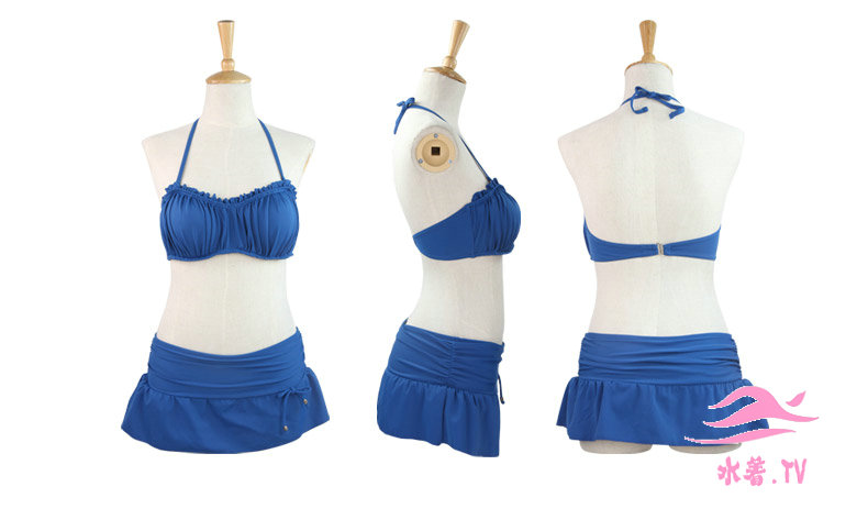 2014新品の裳裾式ビキニ　ワイヤー入り二点セット小さな胸を水着韓国温泉水着