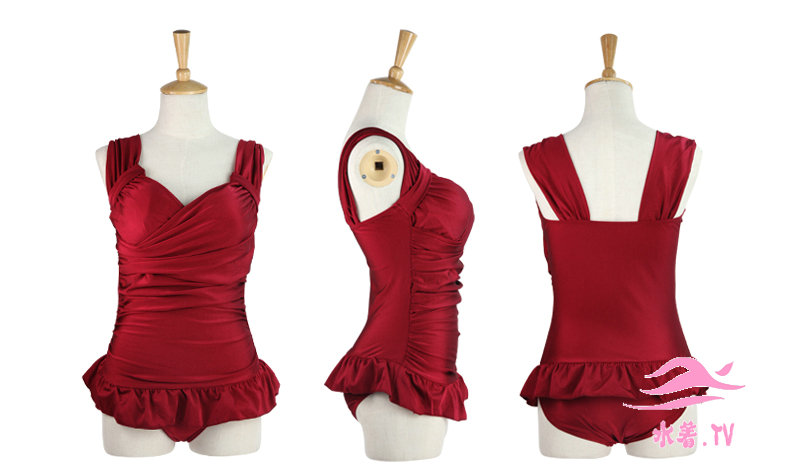 水着の2013新品の温泉水着レデイースの保守的な着やせ体型カバーセクシーワンピース裙式