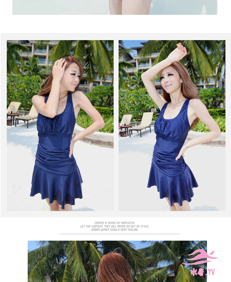 水着2014新品の純粋な色袖山サイズの大きいワイヤー入りワンピース裙式のもの