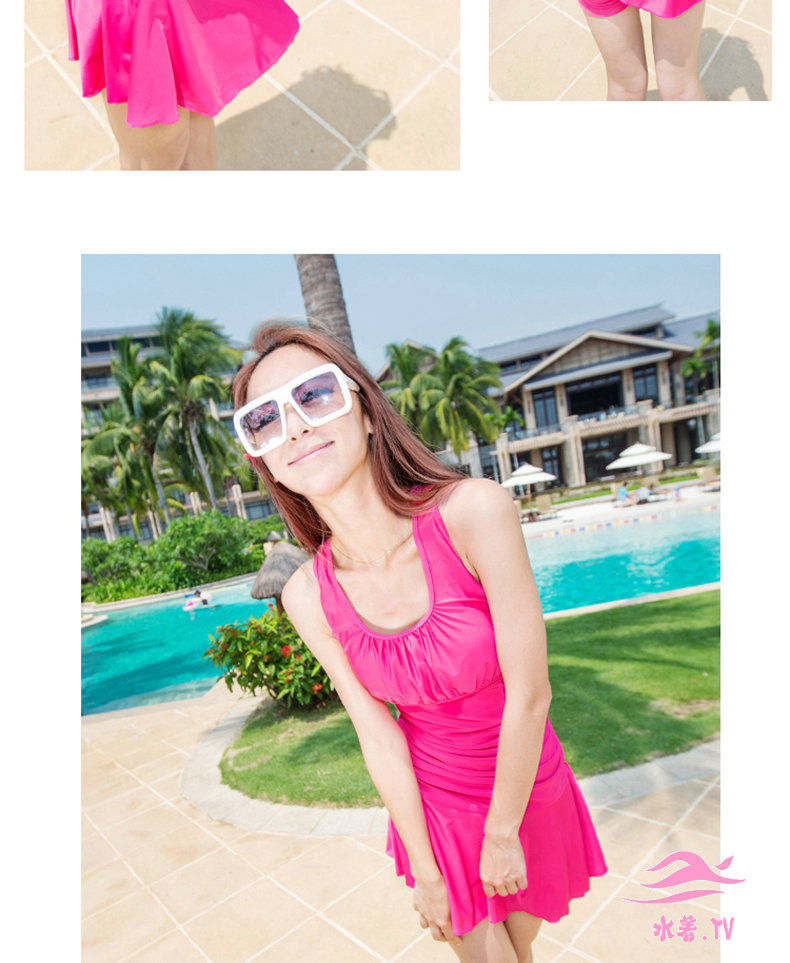 水着2014新品の純粋な色袖山サイズの大きいワイヤー入りワンピース裙式のもの