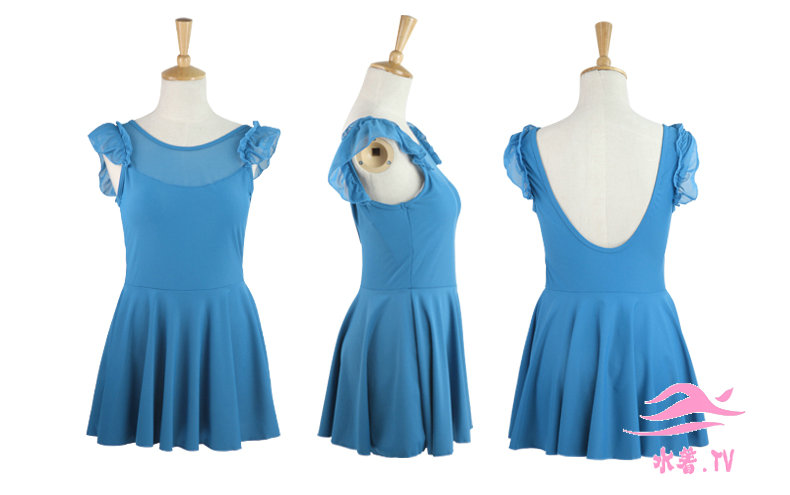 2014新品優雅なレースの袖口純粋な色の大きい保守的なワンピース裙式のもの
